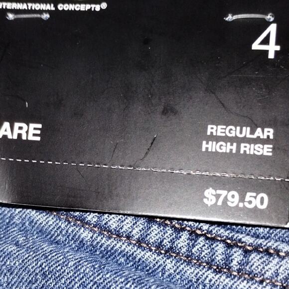 INC High Rise Flare Jeans | Size 4/27 | Medium Wash | Gold Accent Zip | NWT - Picture 8 of 9